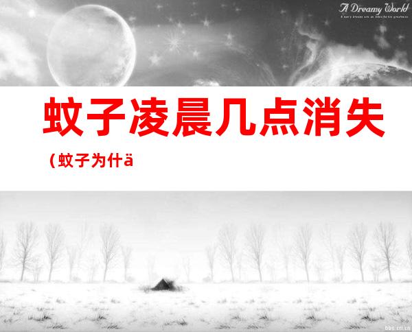 蚊子凌晨几点消失(蚊子为什么凌晨3点多出来)