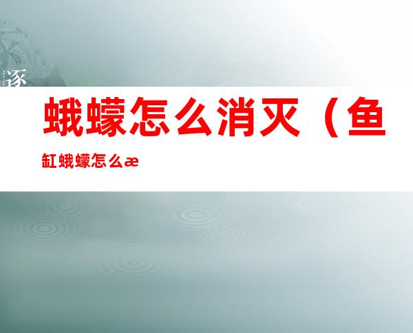 蛾蠓怎么消灭(鱼缸蛾蠓怎么消灭)