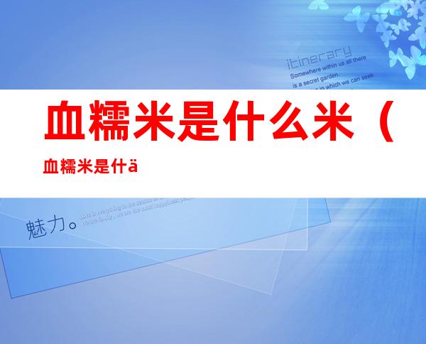 血糯米是什么米（血糯米是什么米是紫米吗）