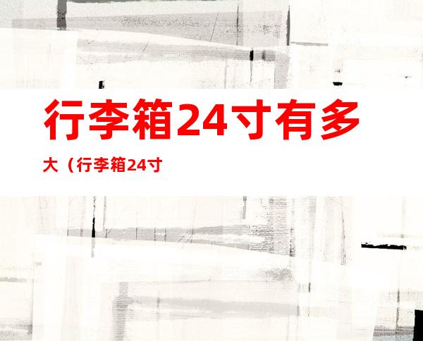行李箱24寸有多大(行李箱24寸有多大实物)