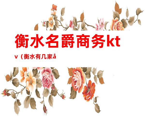 衡水名爵商务ktv(衡水有几家名爵店)