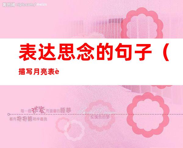 表达思念的句子(描写月亮表达思念的句子)