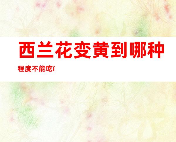 西兰花变黄到哪种程度不能吃（西兰花变黄到哪种程度不能吃图片）