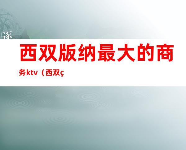 西双版纳最大的商务ktv(西双版纳市内)