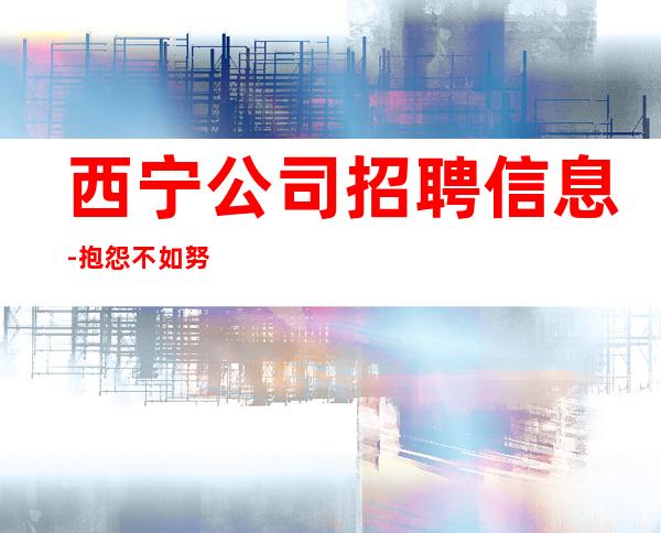 西宁公司招聘信息-抱怨不如努力放心加入