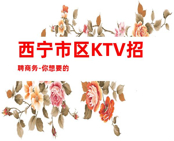 西宁市区KTV招聘商务-你想要的都会有