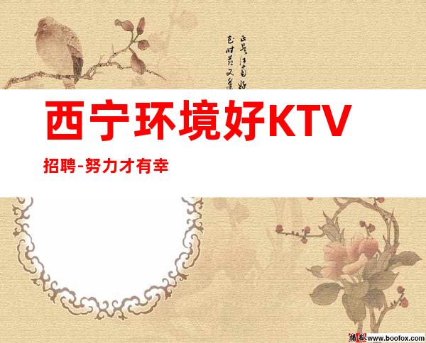 西宁环境好KTV招聘-努力才有幸运