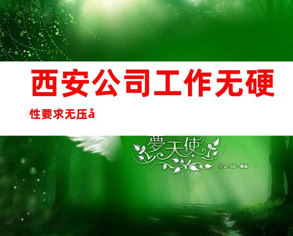 西安公司工作无硬性要求无压力无押金