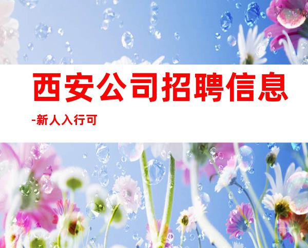 西安公司招聘信息-新人入行可放心加入