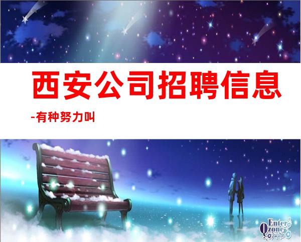 西安公司招聘信息-有种努力叫坚持