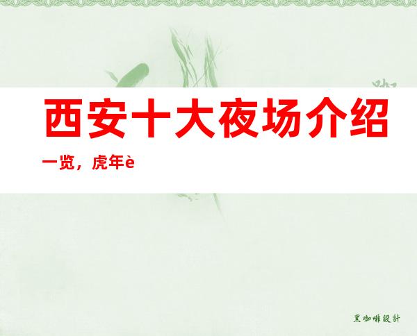 西安十大夜场介绍一览，虎年蕞好玩是夜总会