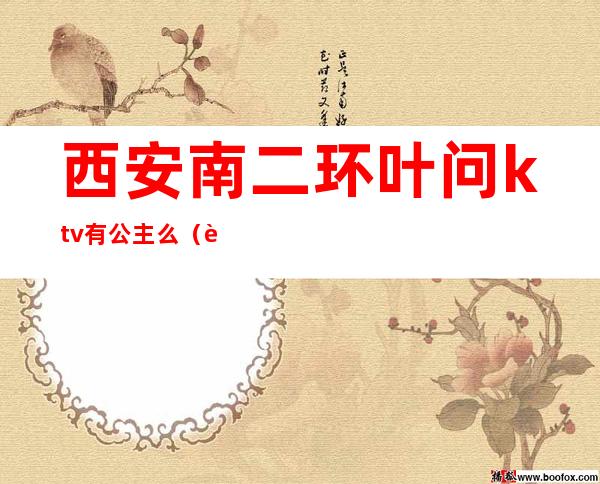 西安南二环叶问ktv有公主么（西安南二环ktv带公主）