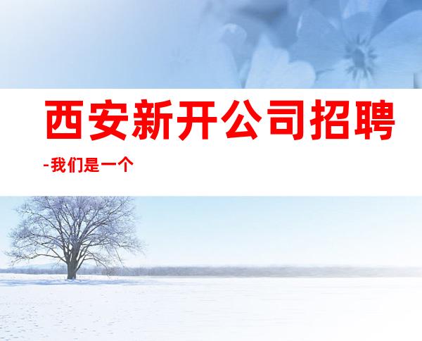 西安新开公司招聘-我们是一个团队