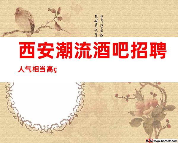 西安潮流酒吧招聘 人气相当高的场子生意非常好用包上班