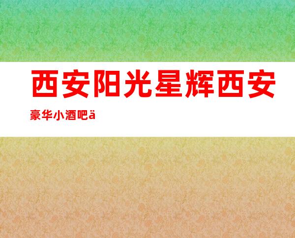 西安阳光星辉西安豪华小酒吧介绍