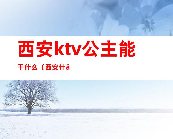 西安ktv公主能干什么(西安什么ktv有公主)