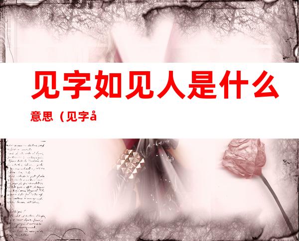 见字如见人是什么意思(见字如见人是什么意思啊)