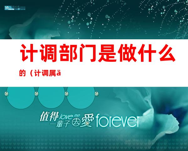 计调部门是做什么的（计调属于什么部门）