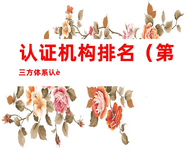 认证机构排名(第三方体系认证机构排名)