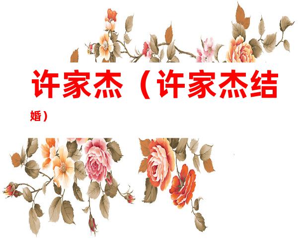 许家杰(许家杰结婚)