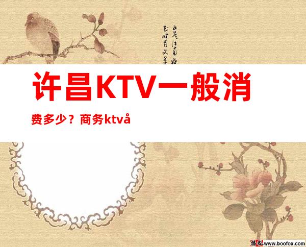 许昌KTV一般消费多少?商务ktv尺度大且必玩的?