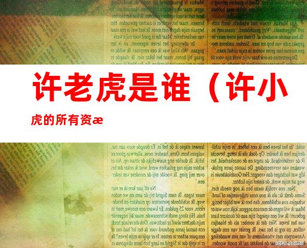 许老虎是谁（许小虎的所有资料）