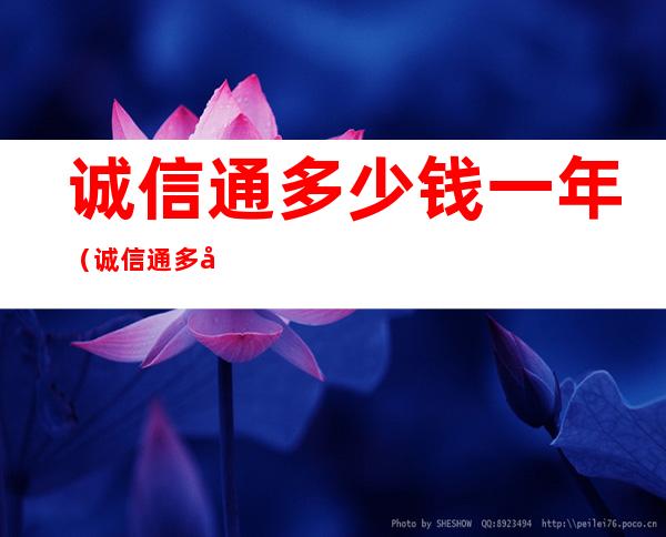 诚信通多少钱一年(诚信通多少钱一年2022)