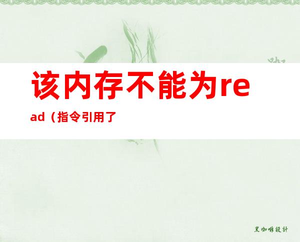 该内存不能为read（指令引用了 内存 该内存不能为read）
