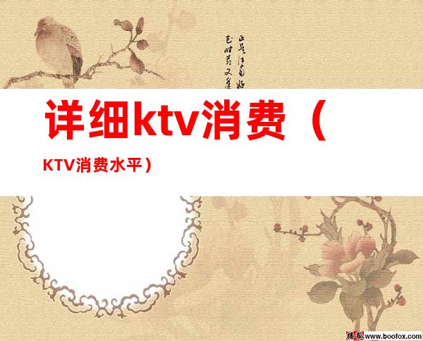 详细ktv消费(KTV消费水平)