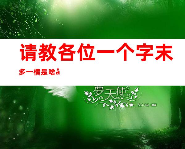 请教各位一个字末多一横是啥字(比末多一横是什么字)