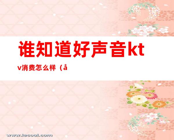 谁知道好声音ktv消费怎么样(好声音ktv是连锁的吗)