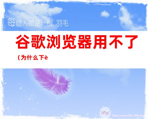 谷歌浏览器用不了（为什么下载了谷歌浏览器用不了）