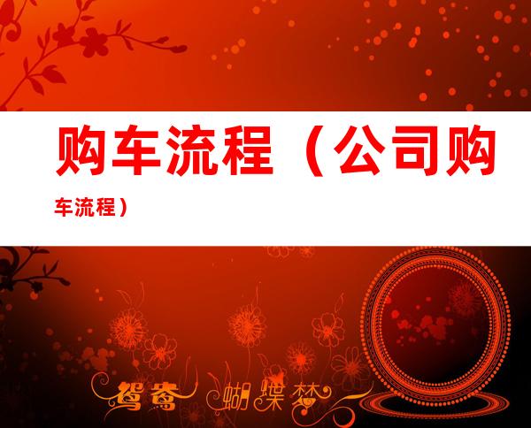 购车流程(公司购车流程)