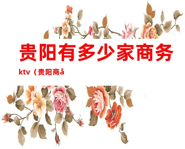 贵阳有多少家商务ktv（贵阳商务四星酒店）