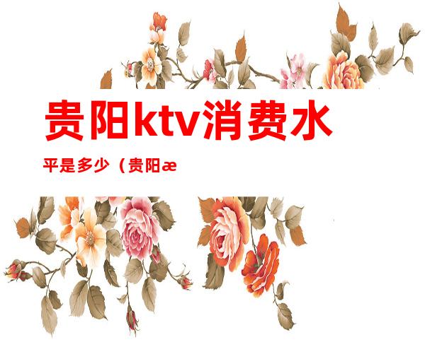 贵阳ktv消费水平是多少(贵阳最大的KTV)