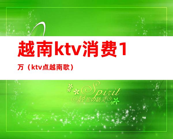越南ktv消费1万(ktv点越南歌)