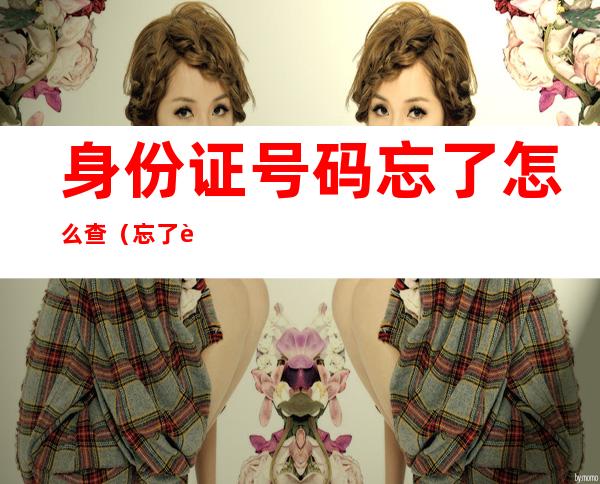 身份证号码忘了怎么查（忘了身份证号码怎样查）