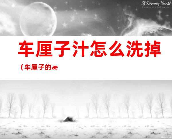 车厘子汁怎么洗掉(车厘子的果汁怎么洗掉)