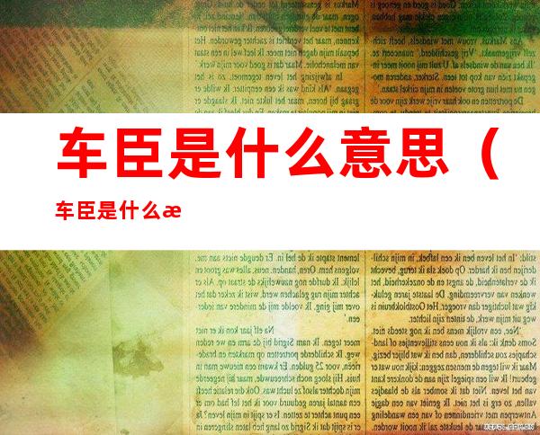 车臣是什么意思（车臣是什么意思部队）