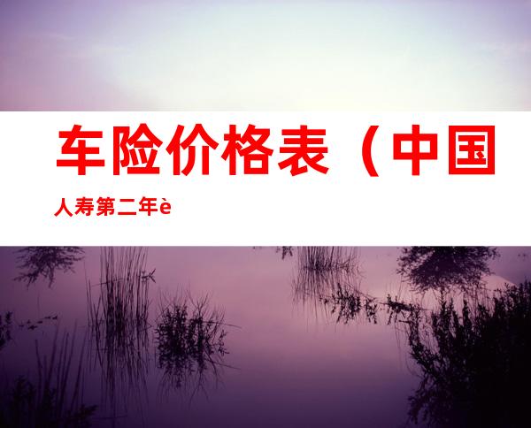 车险价格表(中国人寿第二年车险价格表)