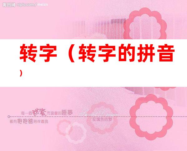 转字(转字的拼音)