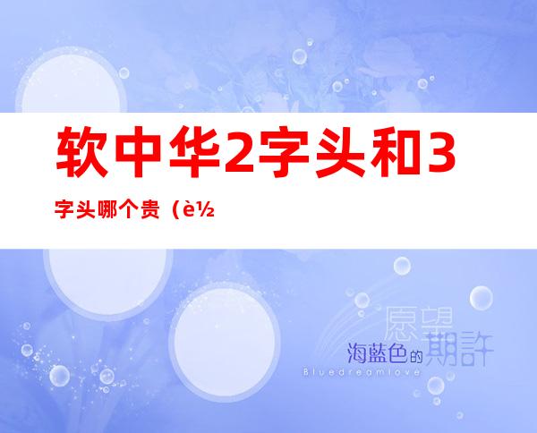 软中华2字头和3字头哪个贵（软中华2字头3字头什么区别）