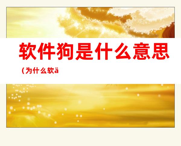 软件狗是什么意思(为什么软件叫什么什么狗)