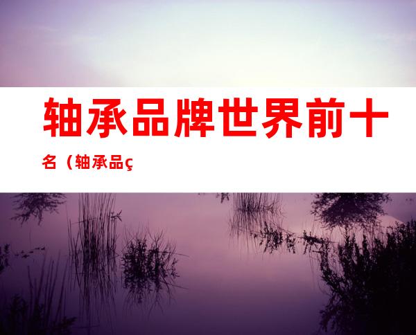 轴承品牌世界前十名(轴承品牌世界排名)
