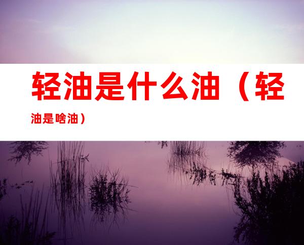 轻油是什么油(轻油是啥油)