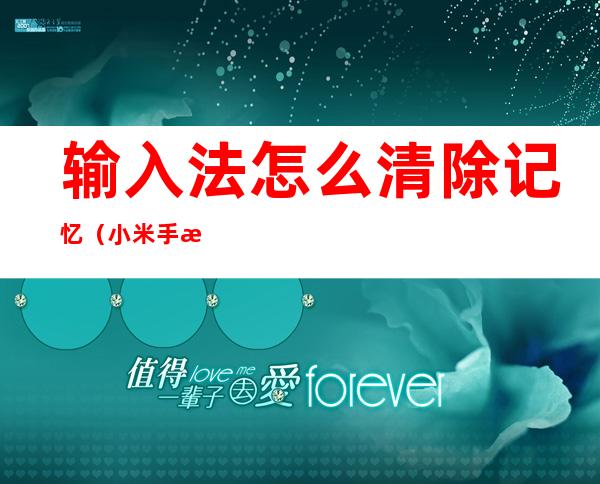 输入法怎么清除记忆（小米手机输入法怎么清除记忆）