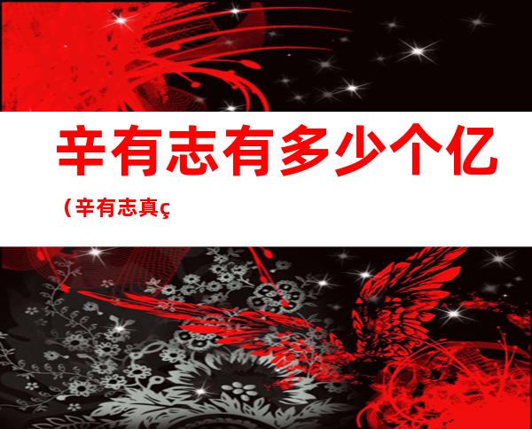 辛有志有多少个亿（辛有志真的捐了1.5个亿吗）