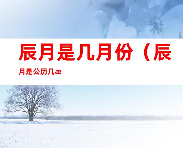 辰月是几月份（辰月是公历几月）