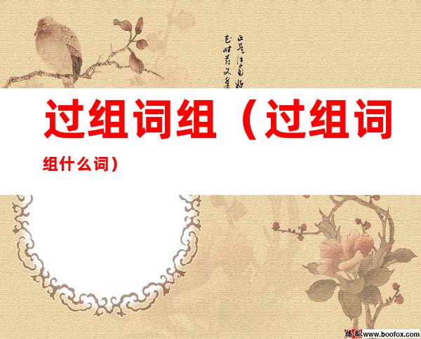 过组词组(过组词组什么词)