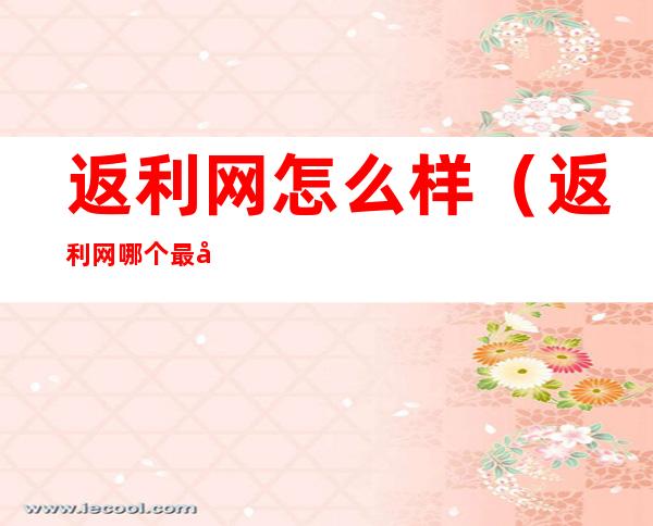 返利网怎么样(返利网哪个最好)